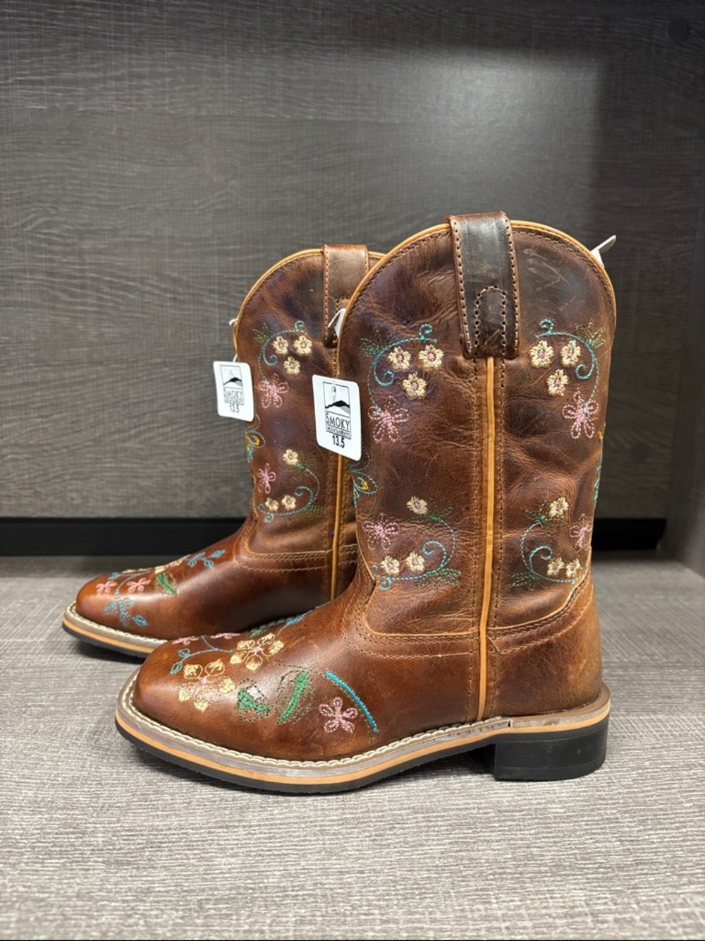 Youth Smoky Mountain Floralie Western/Cowboy Boots (Brown) - Size 13.5